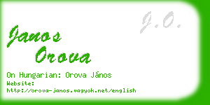 janos orova business card