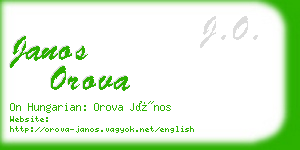 janos orova business card